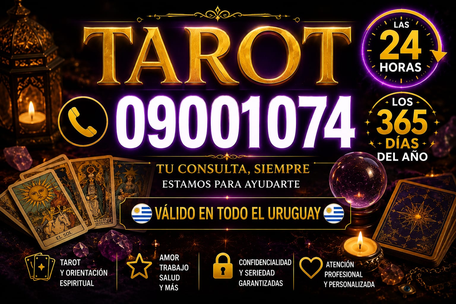 consultas de tarot telefónico en Uruguay al 09001074